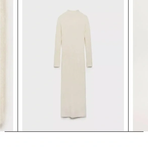 Mango Garrigo Wool Blend Cable Knit Ribbed Dress, NWT - Picture 2 of 9